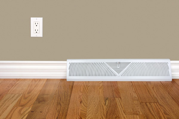 Floor vent coming out of wall