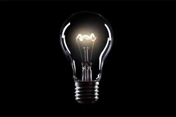 Light Bulb with black background